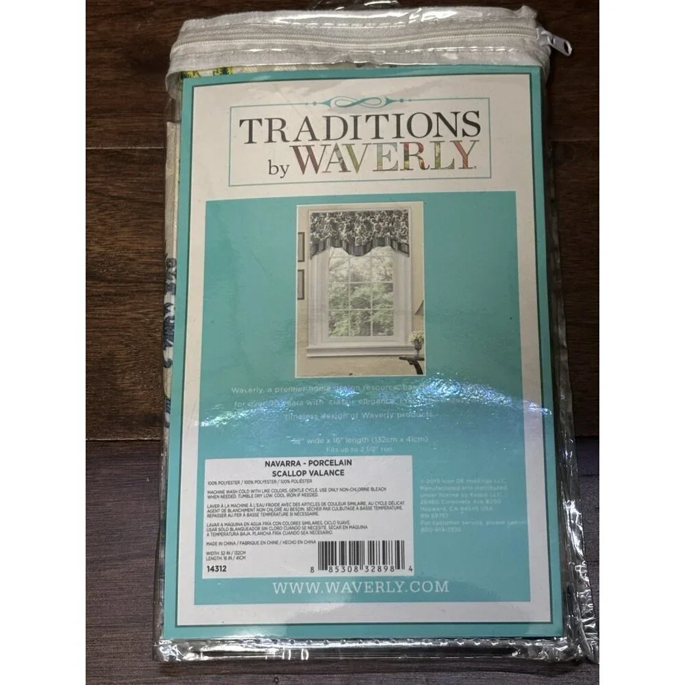 Traditions by Waverly Navarra Antique Scallop Valance Rod Pocket 52